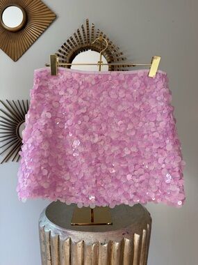 Zara Pink Sequin Mini Skirt